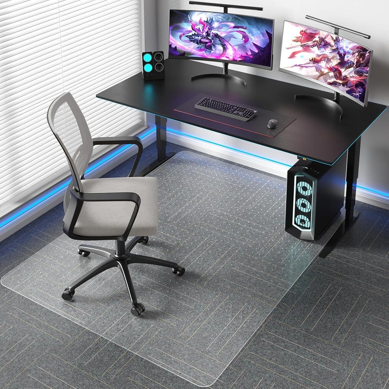 Tydle Chair Mat for Carpet, 36" x 48" Office Chair Mat for Carpeted Floors, Heavy Duty Rolling Computer Under Desk Mat with Grips, Floor Protector Mat for Home Office (Clear) - Image 1